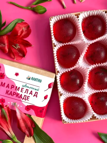 Мармелад цветочный Каркаде в крафтовой упаковке 100 г Мармелад цветочный Каркаде в крафтовой упаковке 100 г